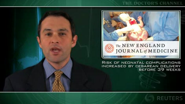 Risk of neonatal complications increased by cesarean delivery before 39 weeks Thumbnail