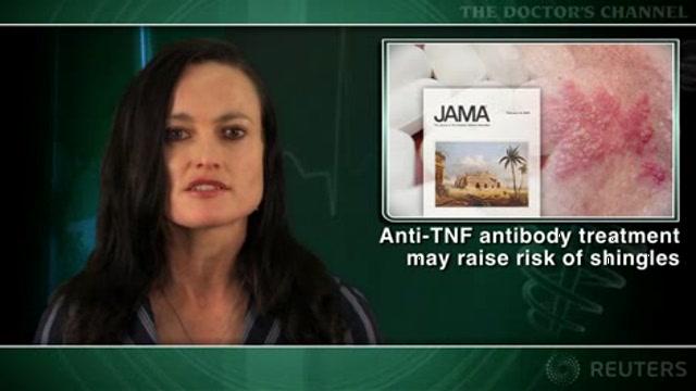 Anti-TNF antibody treatment may raise risk of shingles Thumbnail