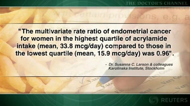 Long-term acrylamide intake not linked to endometrial cancer Thumbnail