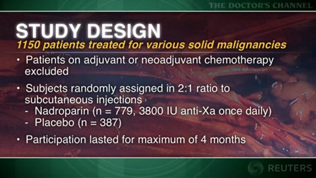 Nadroparin reduces clots risk during treatment for advanced cancer Thumbnail