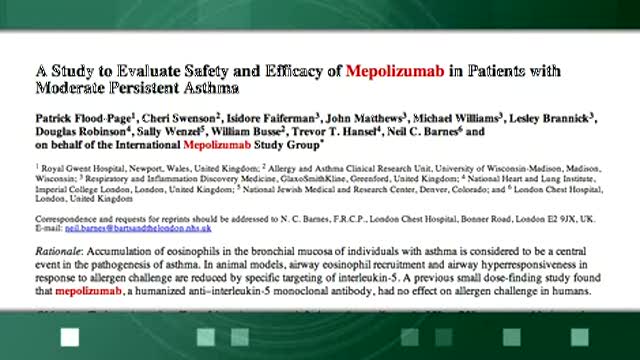Mepolizumab Fails in a Phase II Trial Thumbnail