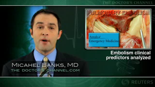 Pleuritic chest pain, thrombophilia predict pulmonary embolism Thumbnail