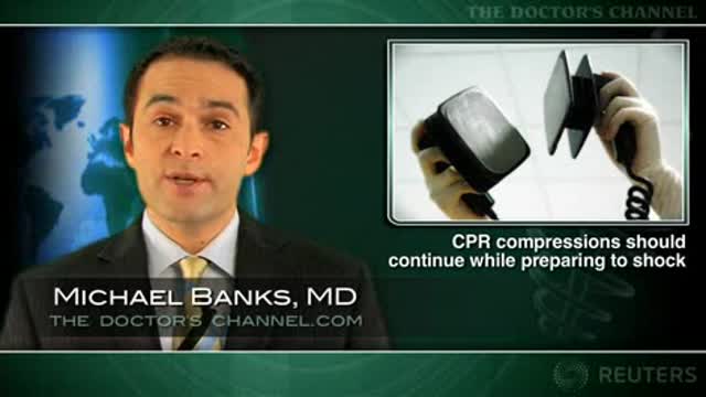 CPR chest compressions should continue as defibrillator is charging Thumbnail