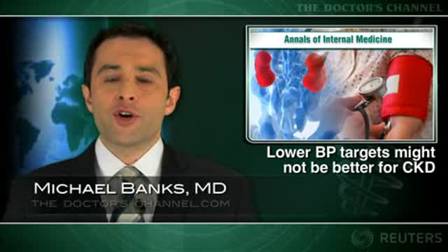 Lower BP targets may not help people with CKD Thumbnail