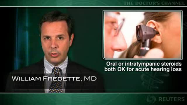 No great benefit with intratympanic versus oral steroids for acute hearing loss Thumbnail