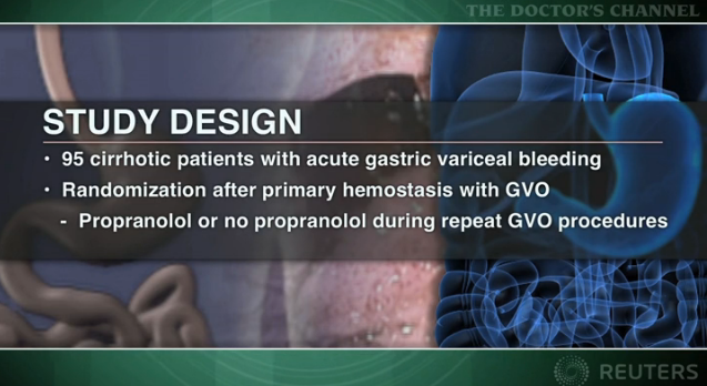 Adjunctive beta-blocker therapy no help in preventing gastric variceal bleeding Thumbnail