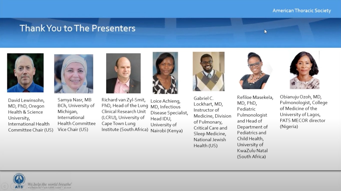Global Challenges of COVID-19: Joint Webinar of the ATS and Pan African Thoracic Society Thumbnail