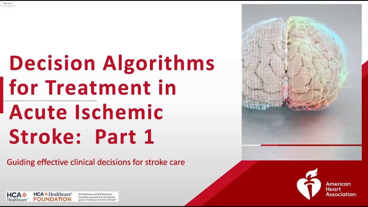 Decision Algorithms for Treatment of Acute Ischemic Stroke: Part 1 Thumbnail